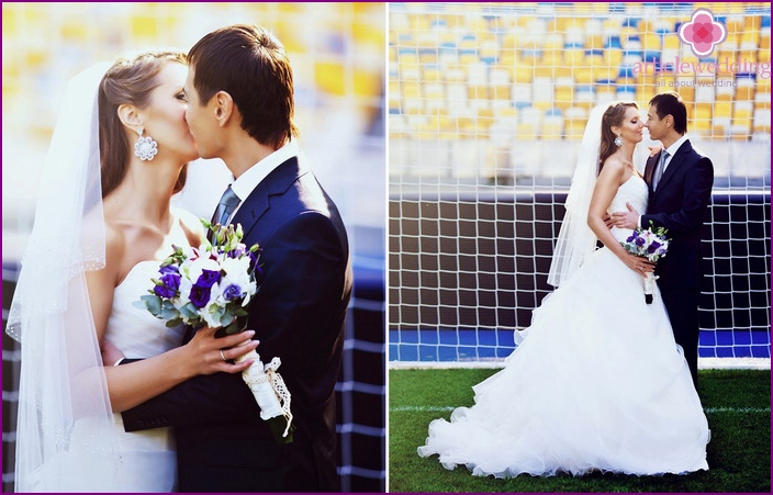 Fotoshooting auf dem Fußballplatz