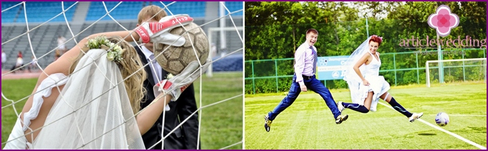 Boda deportiva en el estadio