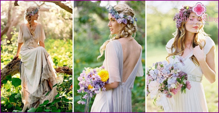 Tenue de jeune mariée hippie