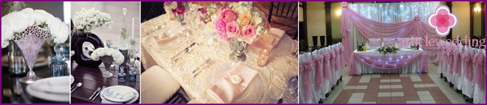 Vintage style wedding table decoration