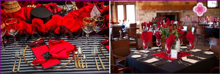 Esküvői asztal dekoráció a bondiana stílusban