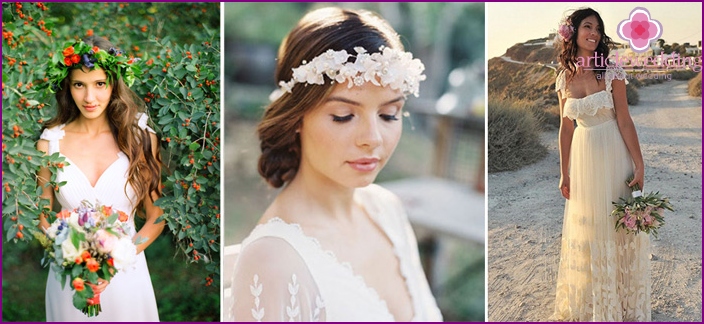 Bride looks for a rustic wedding