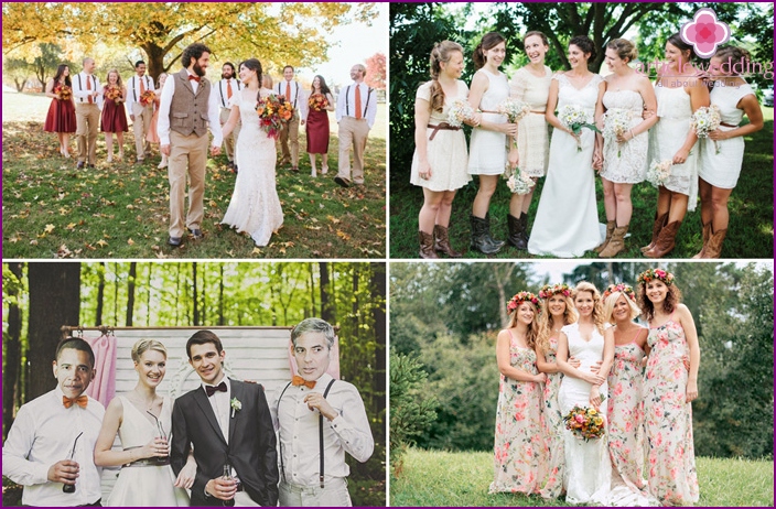 Themed guest outfits for a rustic wedding