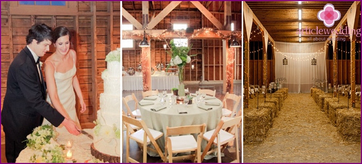 Rustic banquet room decor