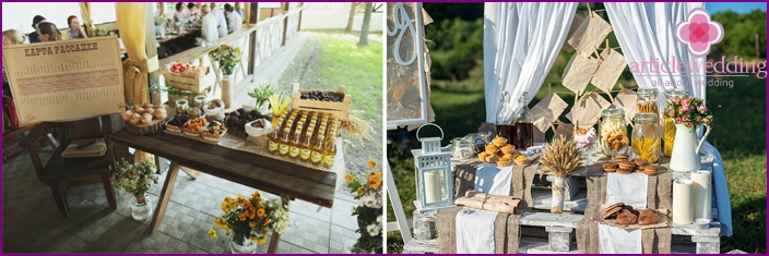 Rustic food at the celebration.