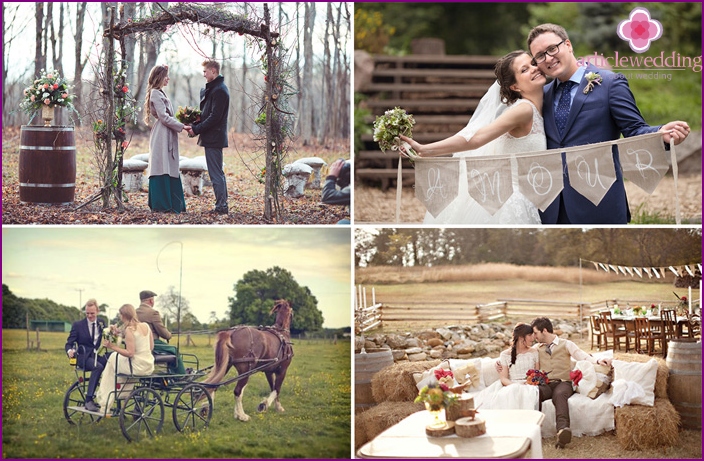 Idées de photoshoot de mariage rustique