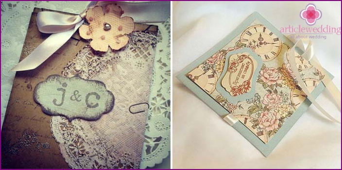 Invitation in the style of shabby chic.