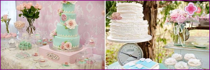 Fancy pastel-colored cakes