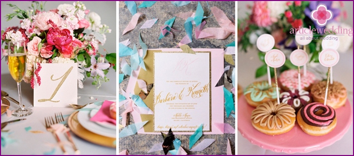 Design elements for the celebration in gentle colors.