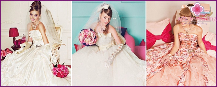 Barbie style bride wedding dresses