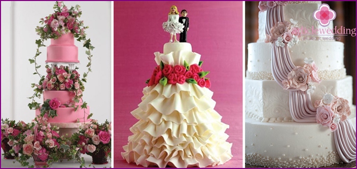 Beautiful cakes for a wedding in the style of Barbie