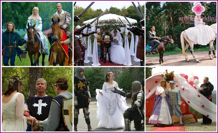 Knight's wedding in nature