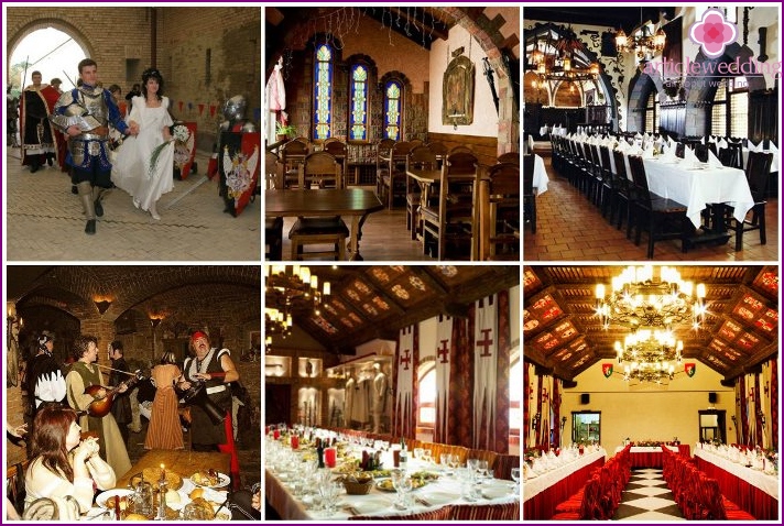 Hall decoration for a knightly wedding