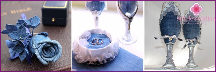 Accessoires de mariage en denim