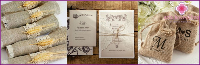 Invitations de pays de mariage pour les invités