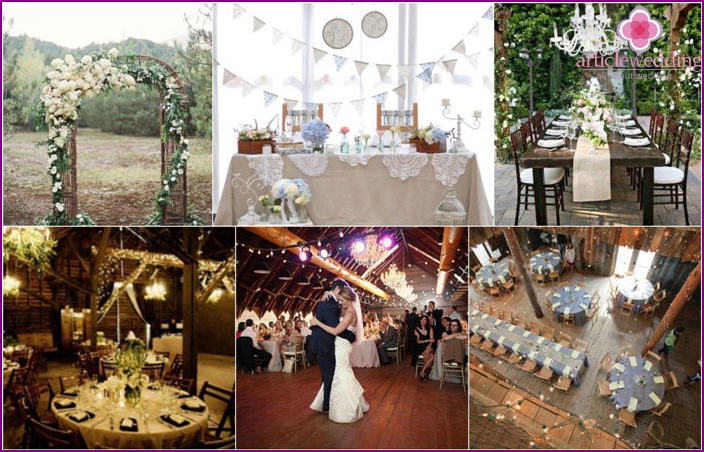 Decorazioni per matrimoni in stile country