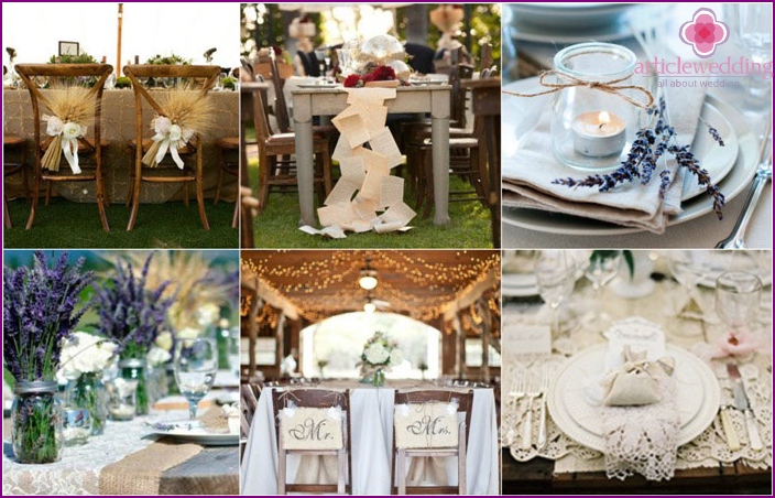 Country Style Wedding Table Decoration