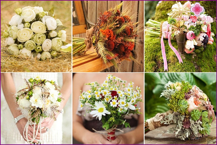 Bouquet de mariée de style campagnard