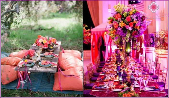 الألوان في حفل زفاف مغربي