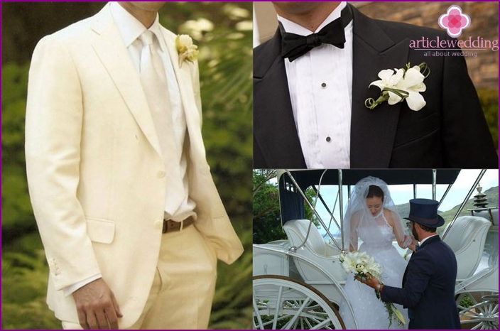 Outfits of the newlyweds at a European wedding