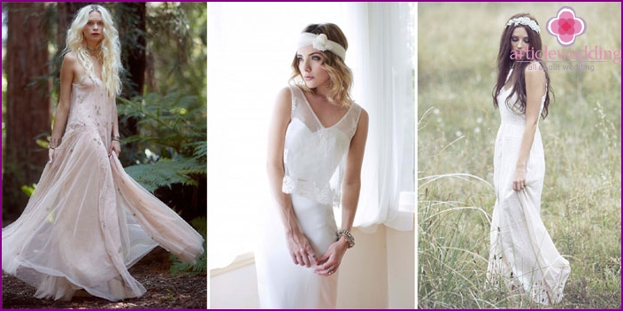 Boho style bride outfit