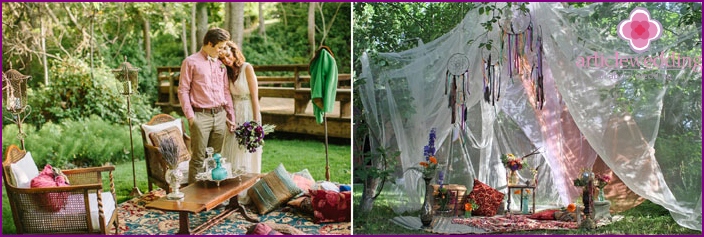 Boho style wedding photography