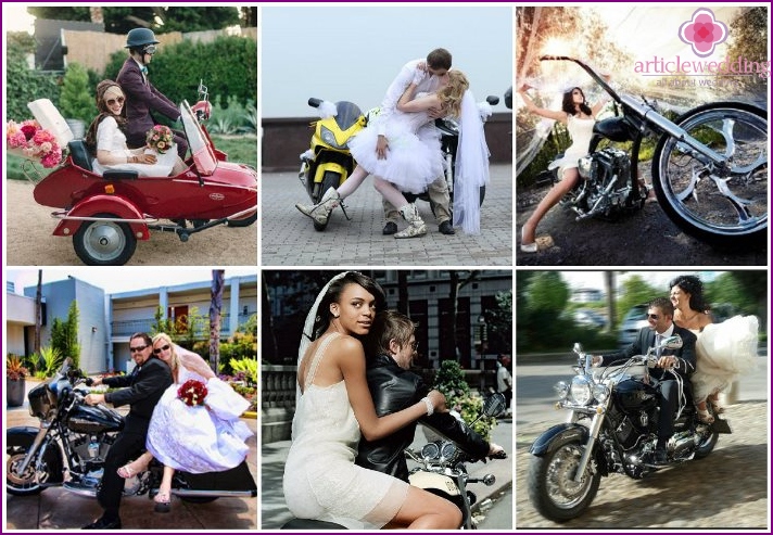 Festa di nozze in moto