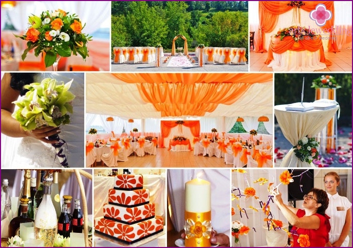 Bright colors in the design of an oriental wedding