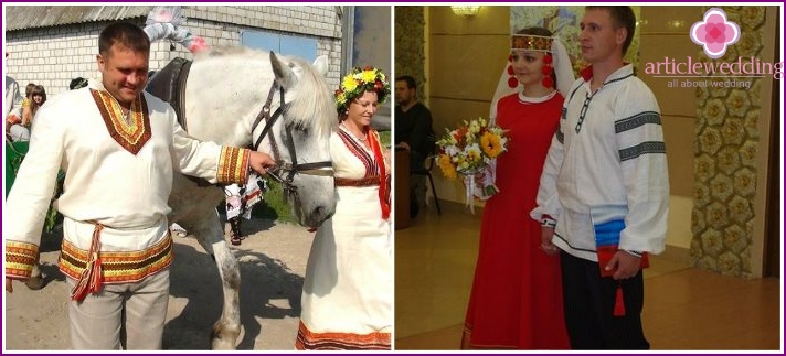 Folk costumes of Russia for a wedding