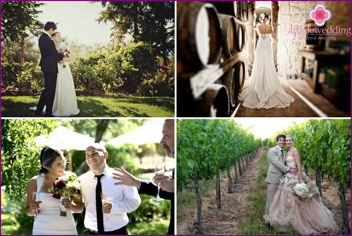 Grape images of the newlyweds at a thematic wedding