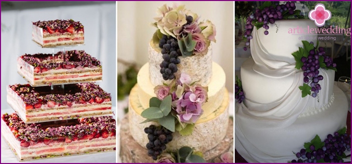 Grape-style wedding cakes