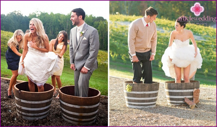 Newlyweds at a thematic photo shoot