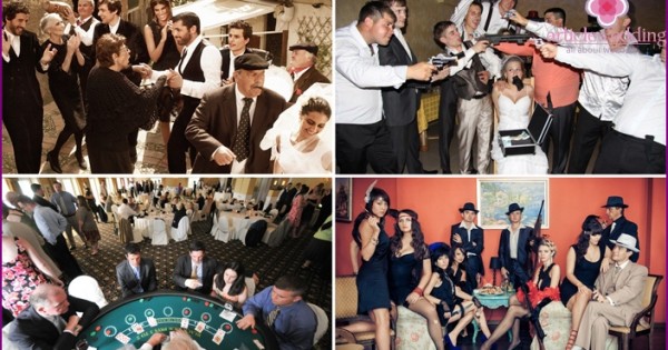 Hochzeit im MafiaStil Gestaltungsideen mit Fotos, Bildern des Brautpaares