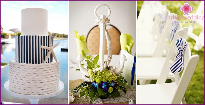 Accessories for brides in a marine style