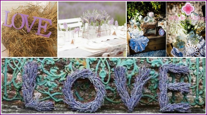 Elements for wedding decor in Provence style.