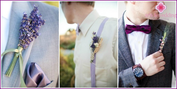Provencal style groom wedding accessories