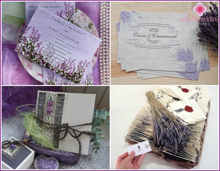 Invitaciones de boda de estilo provenzal