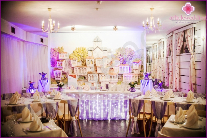 Banquet hall decoration in Provence style