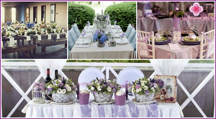 Decoration of a wedding table in Provence style