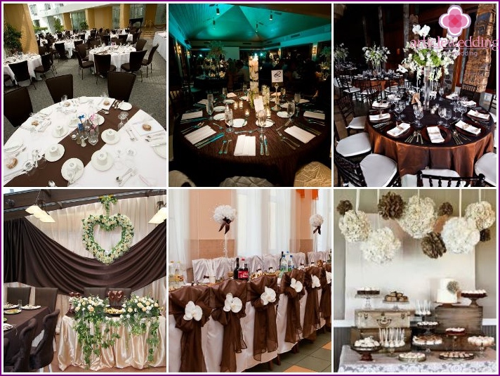 Chocolate style in the decor of the banquet hall