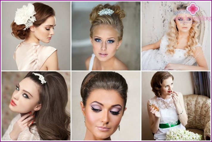 Makeup and hairstyle bride for wedding