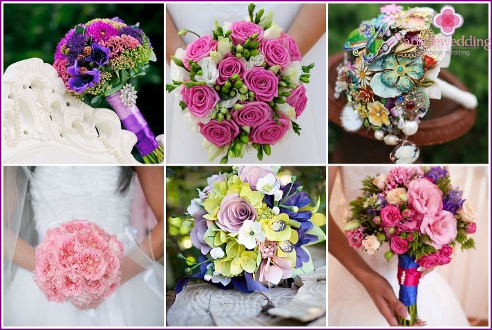 Una selezione di bouquet da sposa che offrono lavoretti per l'anima