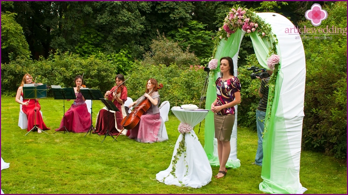 Musical accompaniment of the wedding ceremony