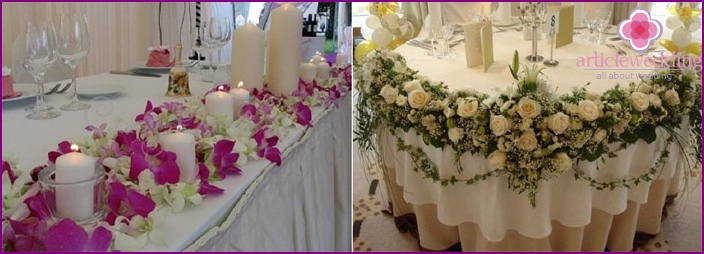 Candles in combination with delicate buds