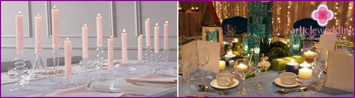 Tischdekoration mit Kerzen