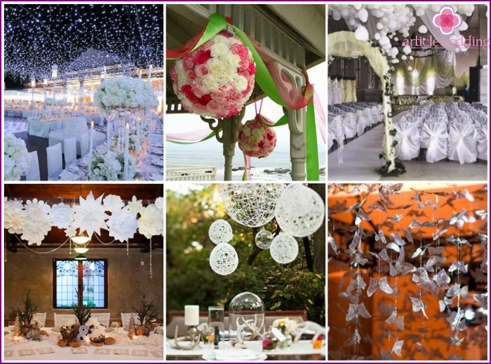 The best ideas for decorating the ceiling of a wedding hall