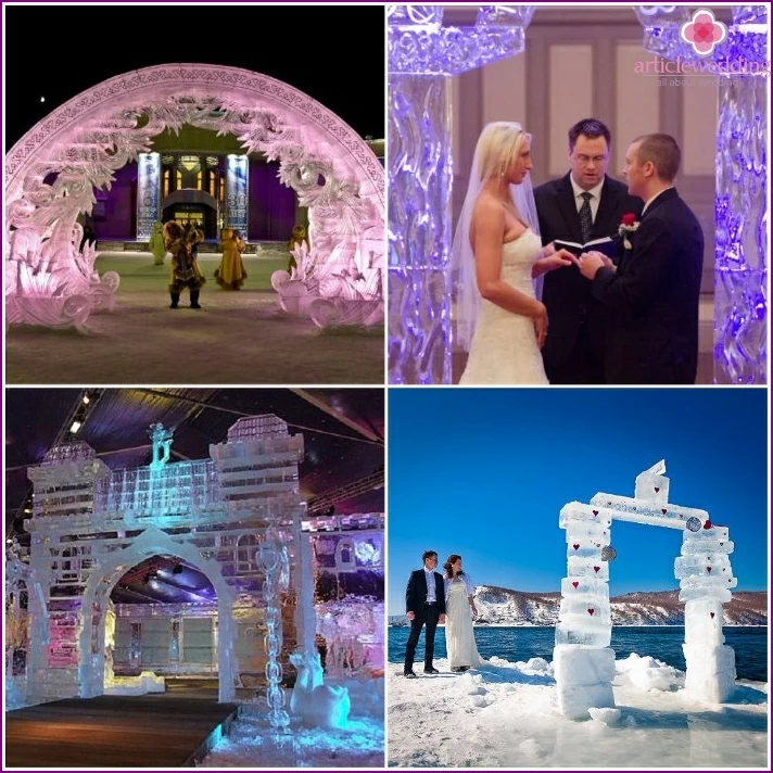 Arches de glace pour un mariage