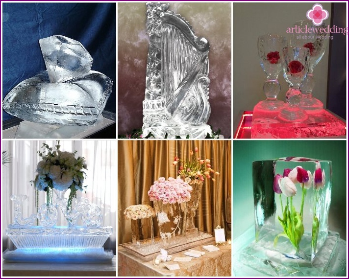 Ice sculptures for a wedding