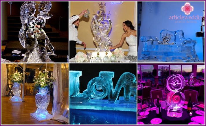 Ice sculptures for a wedding