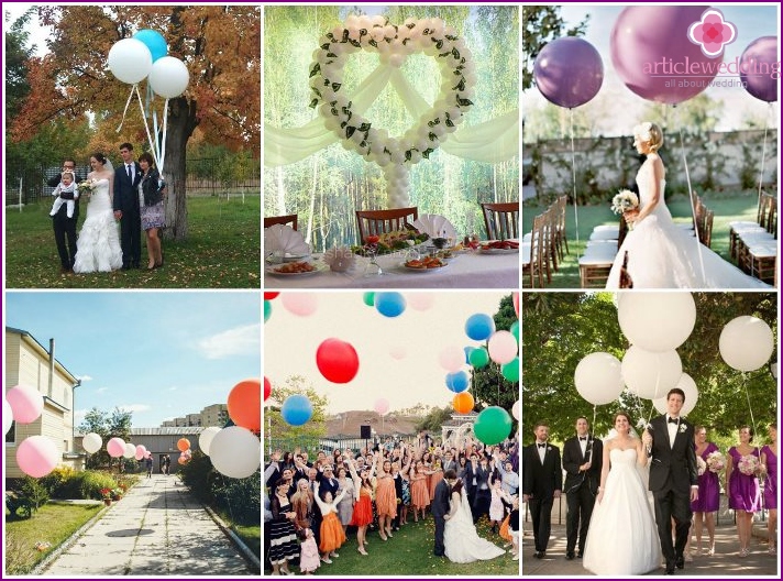 Ballons pour un mariage en plein air